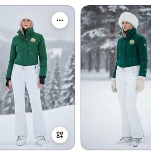 Bogner Belted Snow Ski Pants White 4